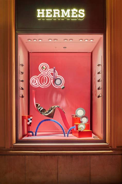 hermes painted silk kelly store window|Hermes window designers.